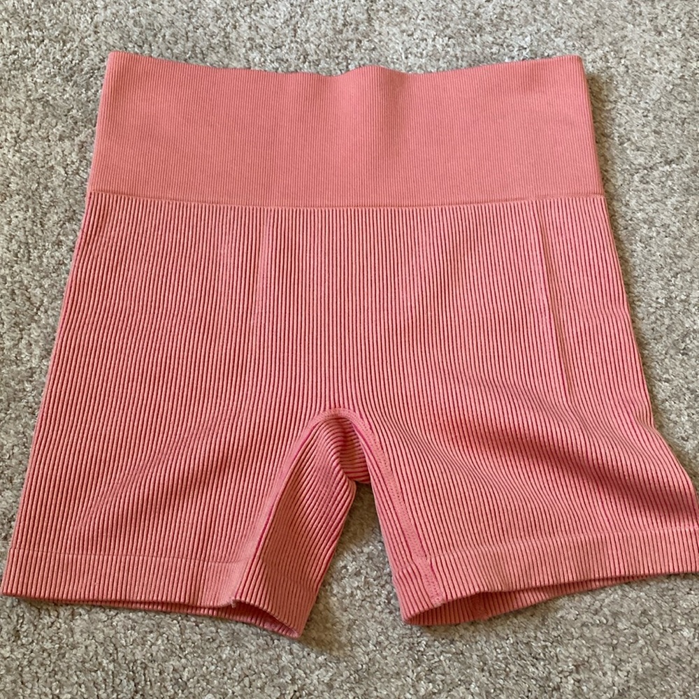 Pink workout shorts
